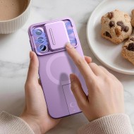 Удароустойчив кейс с MagSafe и капак на камерата за Samsung Galaxy A57 от Tech Protect Kevlar Aura - Violet