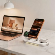 TECH-PROTECT A51 ARCTICBOOST 3IN1 MAGNETIC MAGSAFE WIRELESS CHARGER 25W QI2.2 WHITE