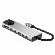 TECH-PROTECT HB09 HUB ADAPTER 8IN1 TYPE-C + USB-A3.0 + USB-C3.0 + HDMI 4K 60HZ + SD/TF + PD100W + RJ45 1000MB/S SPACE GREY