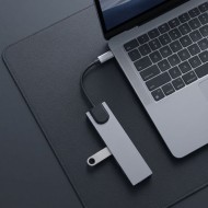 TECH-PROTECT HB09 HUB ADAPTER 8IN1 TYPE-C + USB-A3.0 + USB-C3.0 + HDMI 4K 60HZ + SD/TF + PD100W + RJ45 1000MB/S SPACE GREY